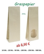 Graspapierbeutel 250g - Größe B 8 x T 5 x H...
