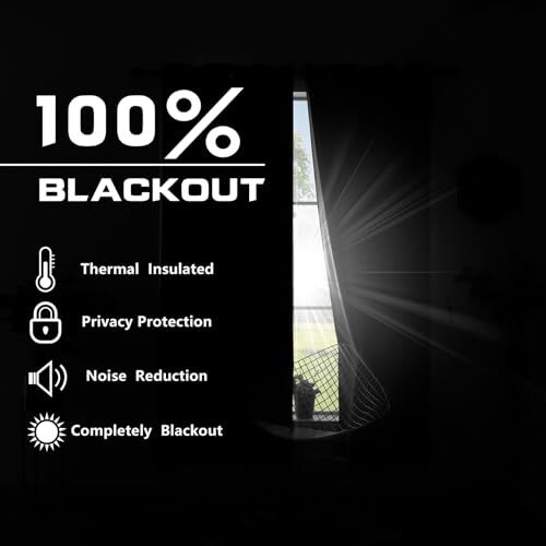 Black Out Curtains 96 Inch Long,Linen Textured 52"W x 96"L (Pack of 2) White - Picture 6 of 7
