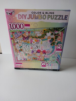 Fashion Angels Color & Bling DIY Jumbo Puzzle Design Kit 1000 Pcs Gems & Markers