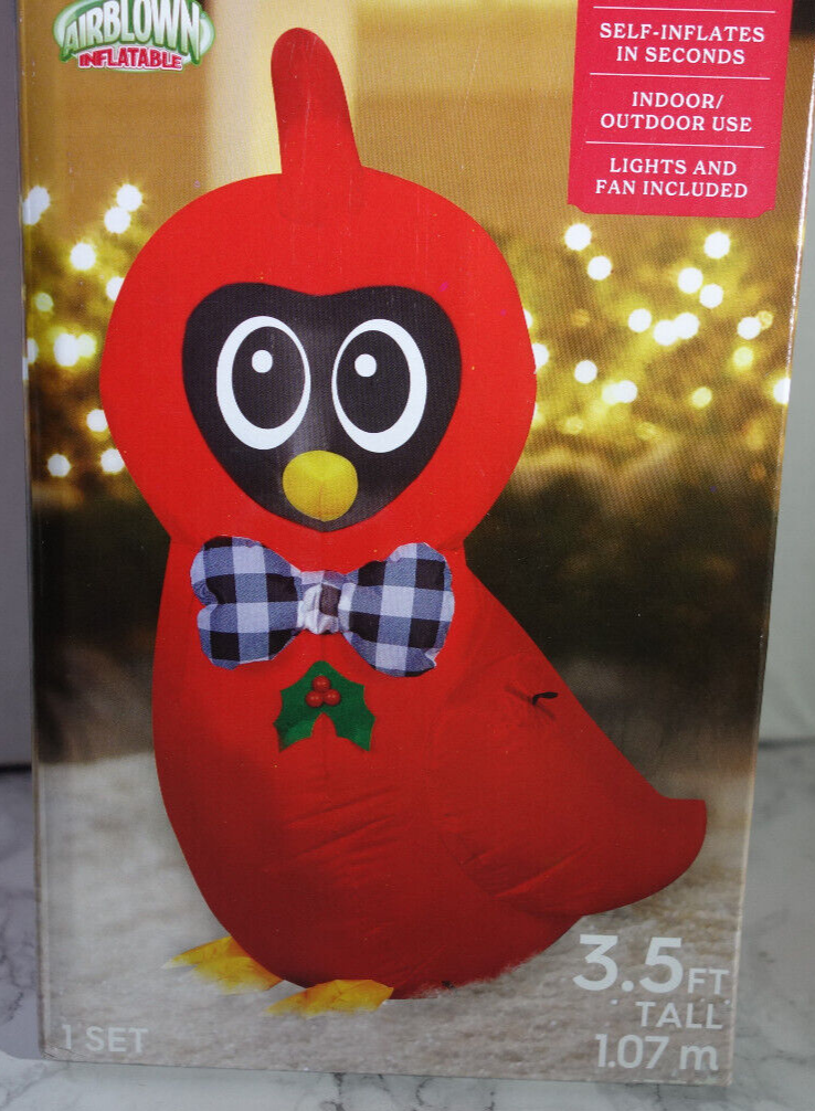Holiday Time Festive Winter Cardinal 3.5 ft Christmas Airblown