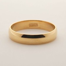 14k Solid Yellow Gold 4mm Wedding Band Ring Size 5 to 14.5