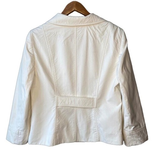 Louben Portfolio Classic Ivory Button Front 3/4 Sleeve Blazer Jacket Women's 14 - Picture 3 of 7
