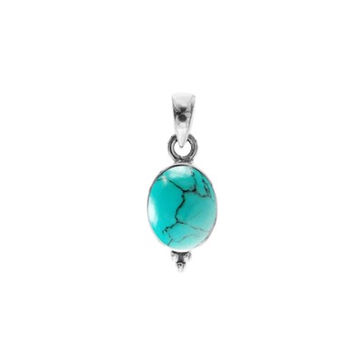 Oval Turquoise Pendant Sterling Silver 925 Hallmarked All Chain Lengths