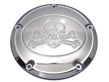 Calavera V-Twin 42-1057 para cubierta Derby cromada - Fácil instalación con grabado