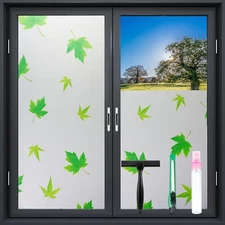 Frosted Glass Window Film with Tools,Reusable Window Privacy Film 17.5x78.7Inch
