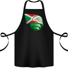 Curled Burundi Flag Burundians Day Football Cotton Apron 100% Organic