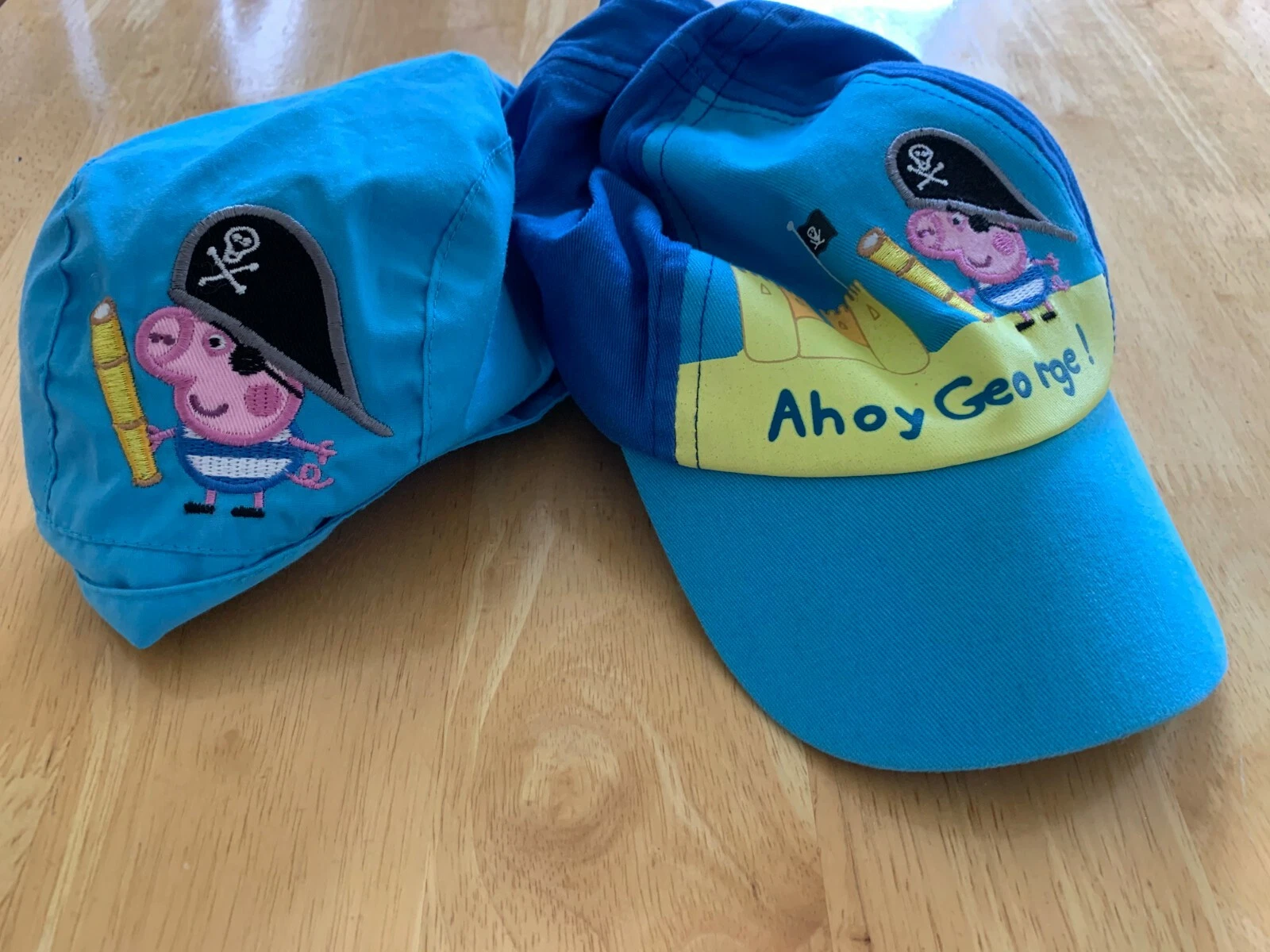 NWT NEXT PEPPA PIG GEORGE PIG 2 PACK OF HATS CAP & BANDANA - 1-2 YEARS