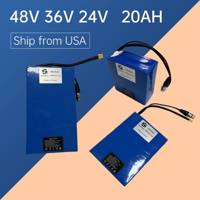 48V/36V/24V 20Ah 15Ah 10Ah Lithium Li-ion Ebike Battery Electric Bicycle 30A BMS