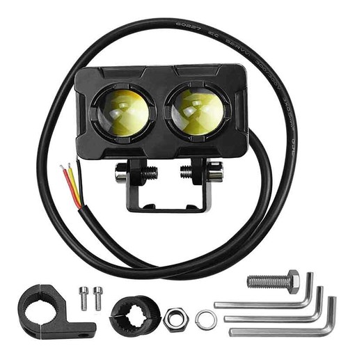 Motorcycle ATV UTV Truck LED Spotlight Dual White Yellow High Low Beam Light - Picture 12 of 12