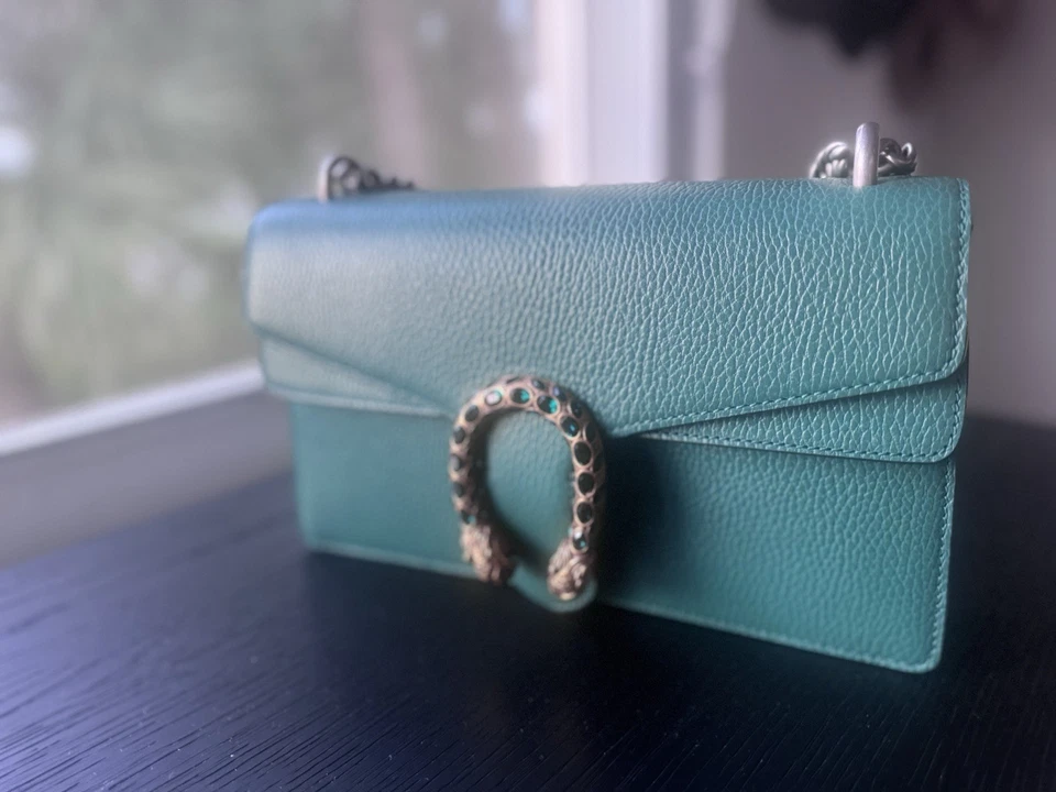 Bolso de Hombro Gucci Dioniso Cuero Exótico Verde Esmeralda