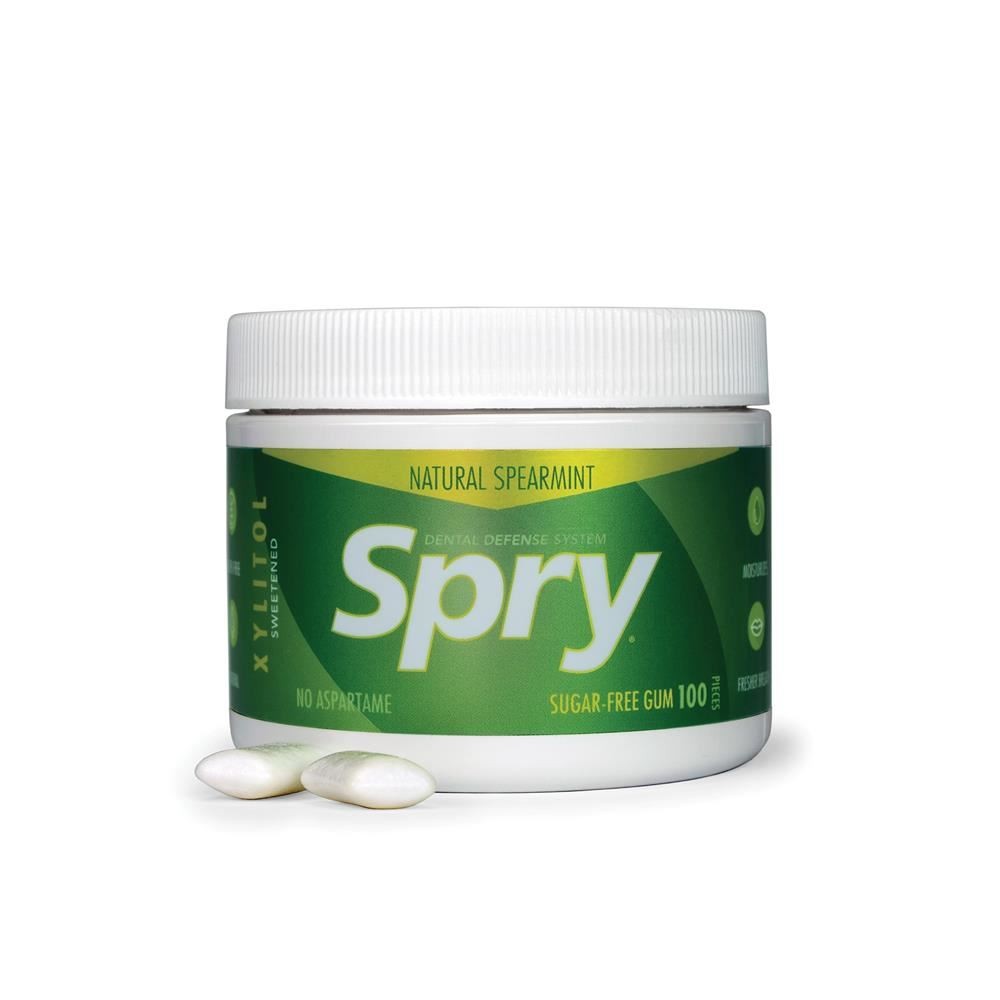 Spry Natural Spearmint Xylitol Gum 100 piece tub - 2 Pack - Image 2