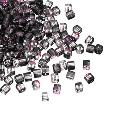 500 Pcs Crystal Cube Beads, 7mm Faceted Square Spacer Beads, Dark Purple