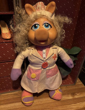 Miss Piggy The Muppets Rag Doll Nurse Outfit Curly Blonde Hair Cloth Plush