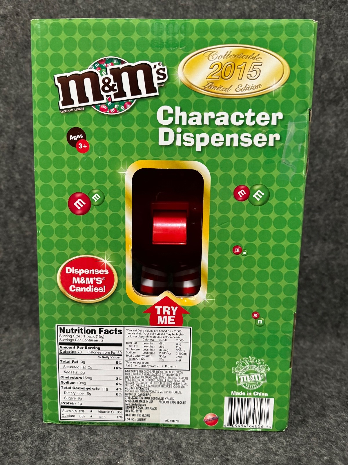 *NIB* M&Ms Christmas RED M&M Character Candy Dispenser 2015 Limited Edition