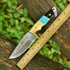 Custom Handmade Fixed Blade Skinner knife - Camel Bone Resin - Tactical Hunting