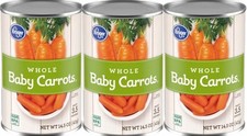 Canned Whole Baby Carrots 3 cans, 14.5 oz each can 