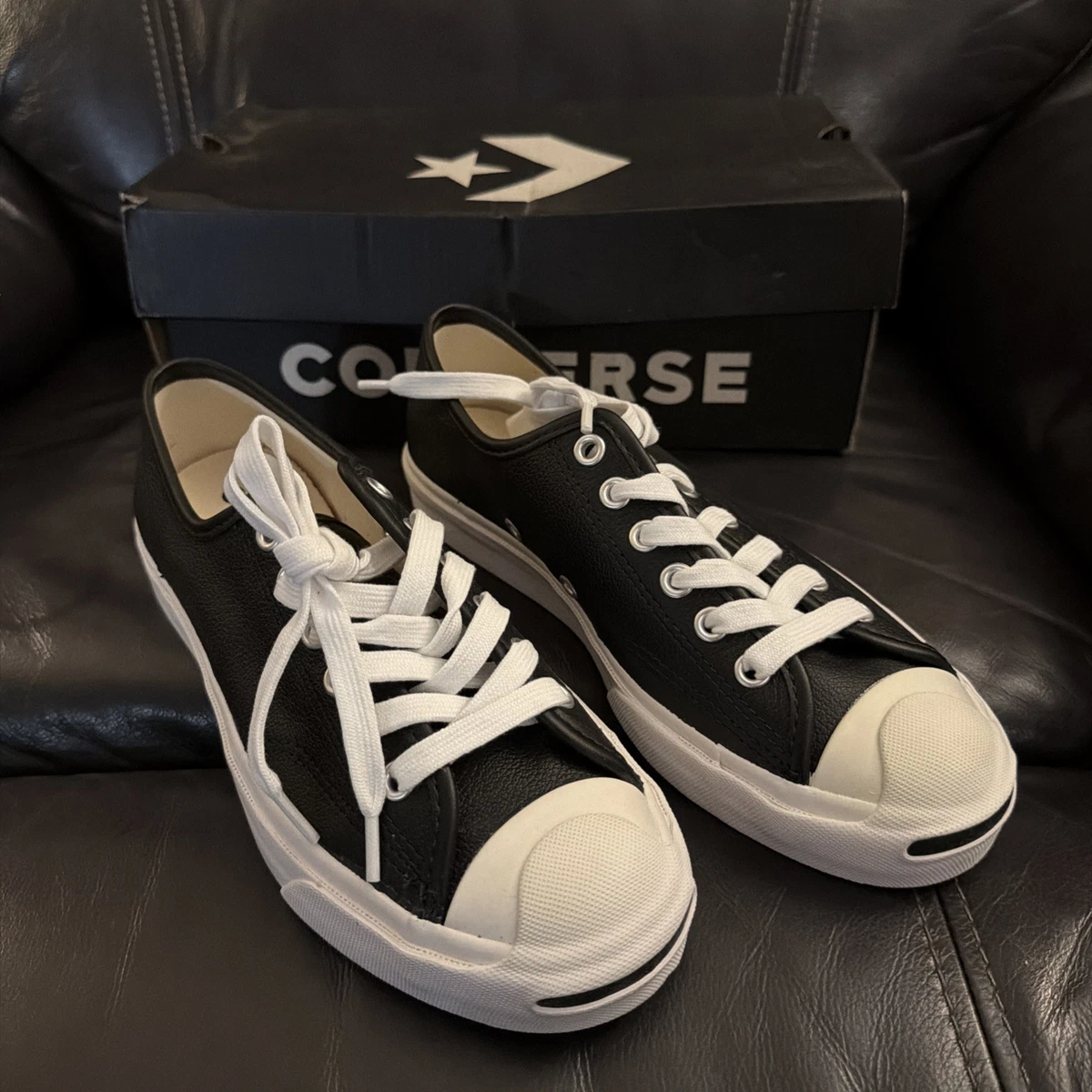 Jack Purcell Converse Low Black Leather 164224C UNISEX (Men’s 4 / Women’s 5.5)