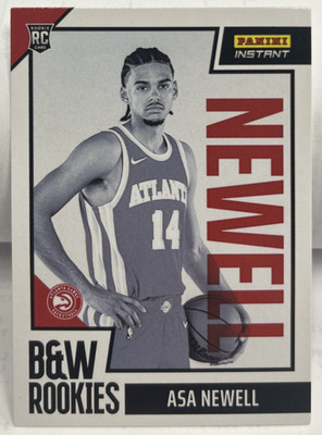 Asa Newell 2025-26 Panini Instant NBA Black & White RC #BWR-13 - Hawks - SP /256