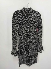 MICHAEL Michael Kors Black Size XS Leopard Bodycon Knee Length Long Sleeve Dress