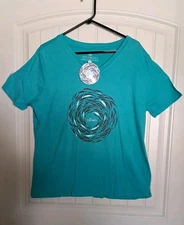 THE CHOSEN Against The Current  V Neck T-Shirt XLarge In Teal NEW!