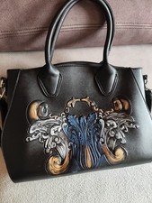 Damen Handtasche Leder mit Prägung, Nostalgie