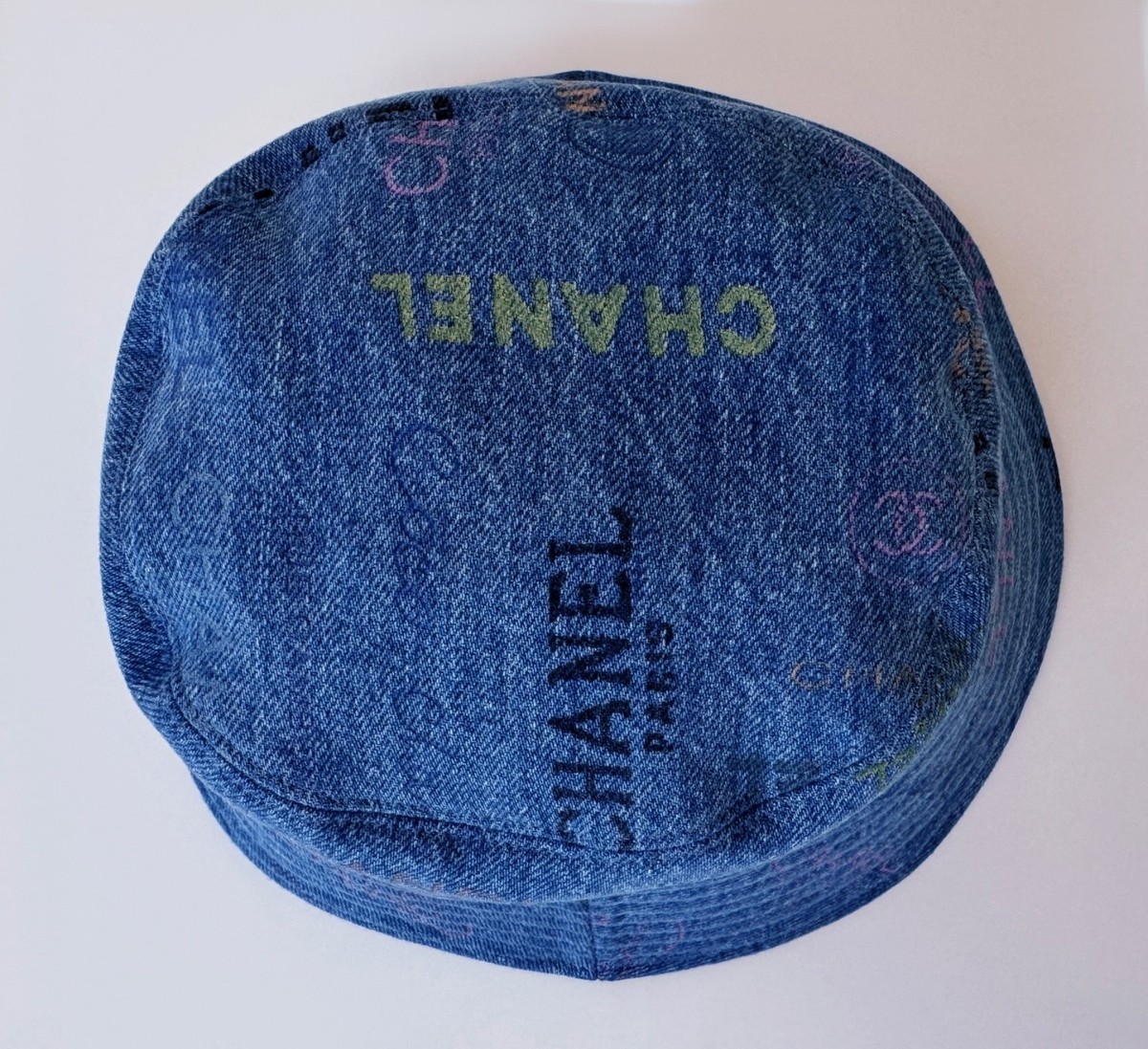 NWT 22P CHANEL BLUE DENIM MULTICOLOR BUCKET CLOCHE HAT S | eBay