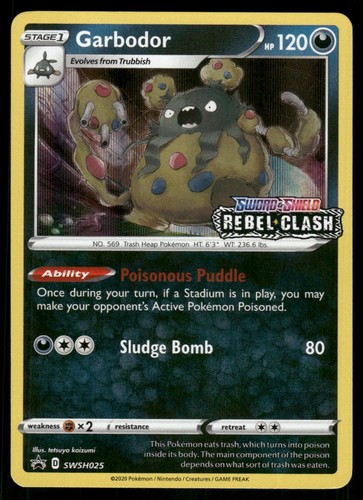 Garbodor (Prerelease) SWSH025 Holo Promo Sword & Shield Promo Pokemon Near Mint