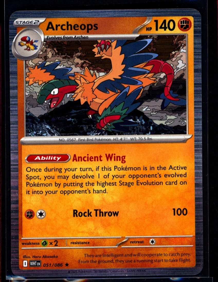 Archeops 51/86 Holo White Flare -Near Mint - TCG Pokemon NM 0101#158