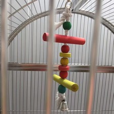 Wooden Chain Perch Parrot Toy Parakeets Cockatiel Toy parrot Bird Toy Bird Stand