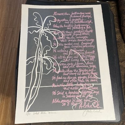 RARE Jack Lord ''What Aloha Means'' Signed Lithograph Numbered 8/30 -Hawaii Five-O