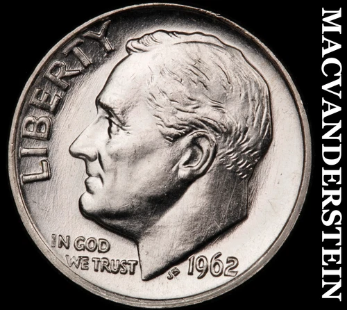 1962 Roosevelt Dime- Silver Choice Gem Brilliant Uncirculated Luster #i304