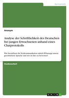Anonymous | Analyse Der Schriftlichkeit Des Deutschen Bei Jungen Erwachsenen...
