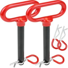 2-Pack 5/8" x 4-1/2" Steel Hitch Pin with 4pcs 3" R Clip, Clevis Pin Hitch wi...