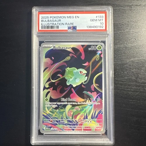2025 Pokémon Mega Evolution Bulbasaur  133/132 Illustration Rare PSA 10