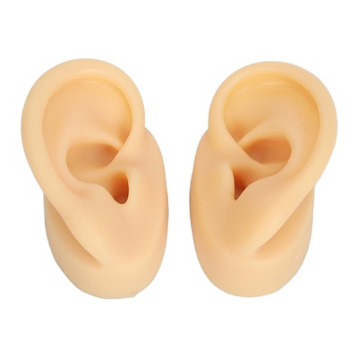 Silicone Ear Model Lifelike Flexible Reusable Left Right Ear Piercing Practi URS