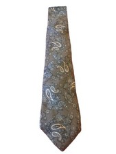 Pre Owned Men’s Mallory & Church Tie Necktie Paisley Print Pure Silk Made In USA