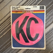 Vintage Kc Hilites Round 6 Fog Light Covers Hot Pink Vinyl 5109 New Old Stock