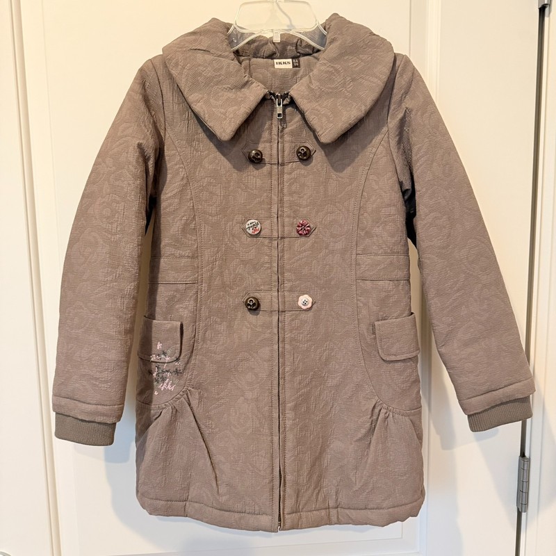 LN IKKS Jacquard Coat, sz 8 (126)
