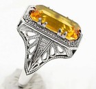 10CT  Citrine 925 Sterling Silver Victorian Look Ring Jewelry Sz 7 — photo 3