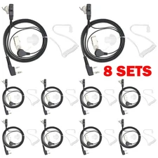 8Pcs 2-Pin Acoustic Tube Walkie Talkie Earpiece Headset Two-way Security Radio