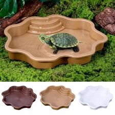 Turtle Pool Reptile Water Dish with Ramp Turtle Bath Turtle Water Bowl Reptile