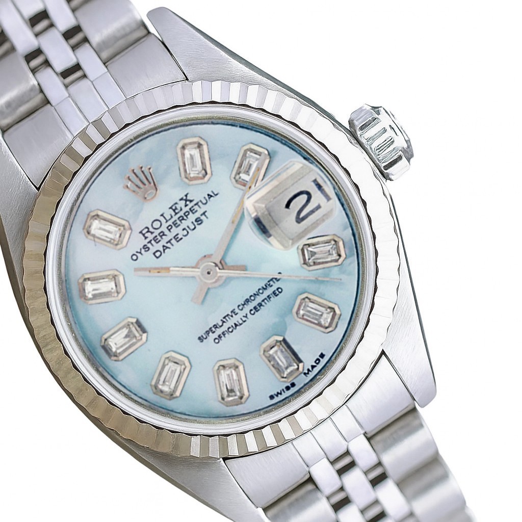 Rolex Datejust SS Blue MOP Baguette