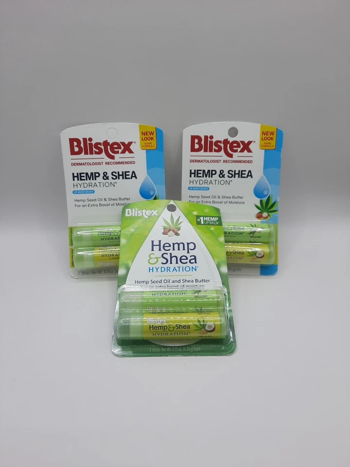Blistex Hemp & Shea Hydration Hemp Oil & Shea Butter 2 Pack ☆THREE☆ NEW - Image 2 of 4