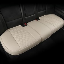 Beige Leather Rear Bench Seat Cover - Rear Seat - Beige
