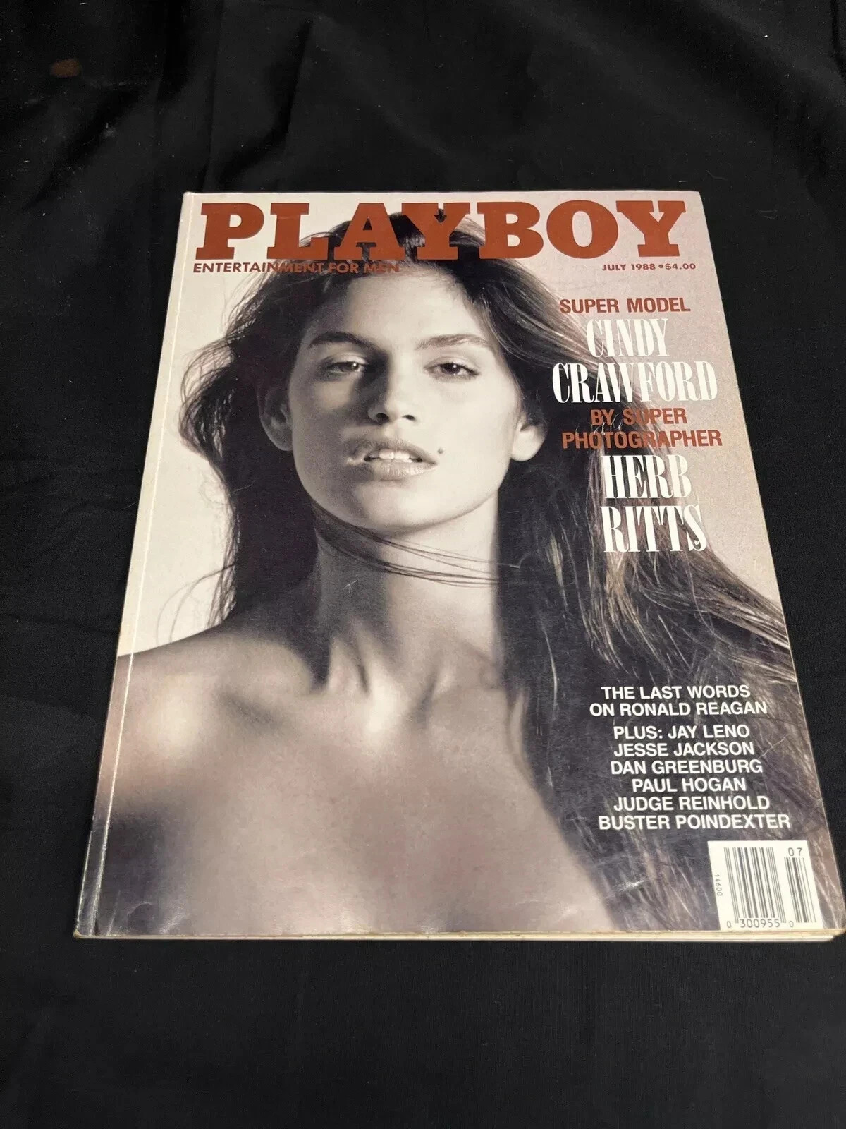 Vintage July 1988 Cindy Crawford By Photographer Herb Ritts Playboy Magazine vg