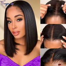 Wear and Go Glueless Straight Bob Wig 100 Human Hair Wigs for Women Pre Plucked