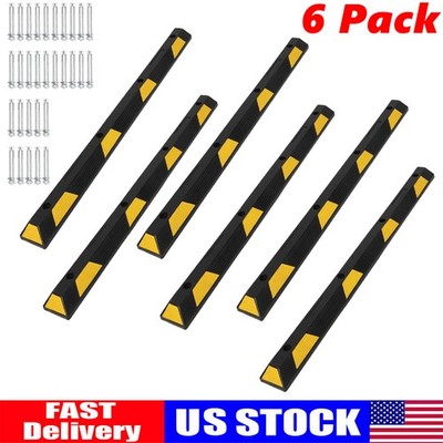 6 PCS 72'' Rubber Parking Curb Heavy Duty Parking Lot Stopper Truck Floor Stopper