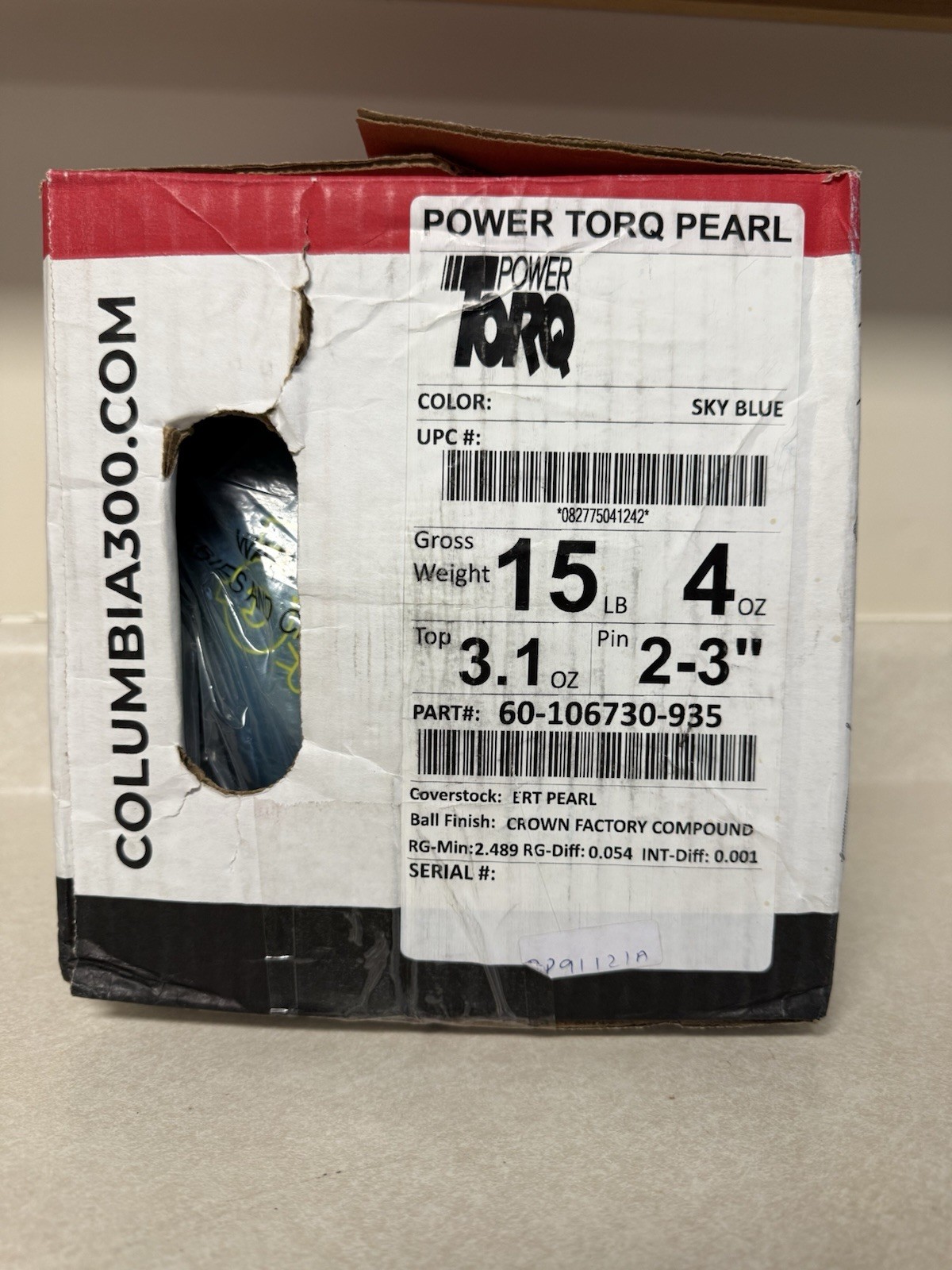 Columbia 300 Power Torq Pearl 15lbs NIB Bowling Ball Undrill