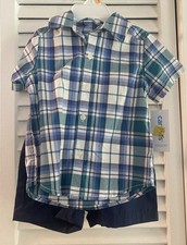 Carter's Infant Boy Two-piece Shorts  Shirt Set Blue Size 12 Month