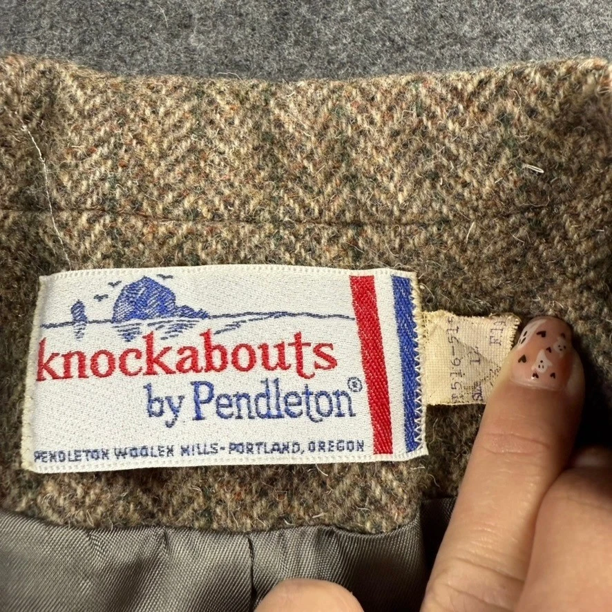 Blazer de Colección Knockabouts Pendleton Espiga Parche en el Codo Tweed Lana Chaqueta 12 Foto 2 de 4